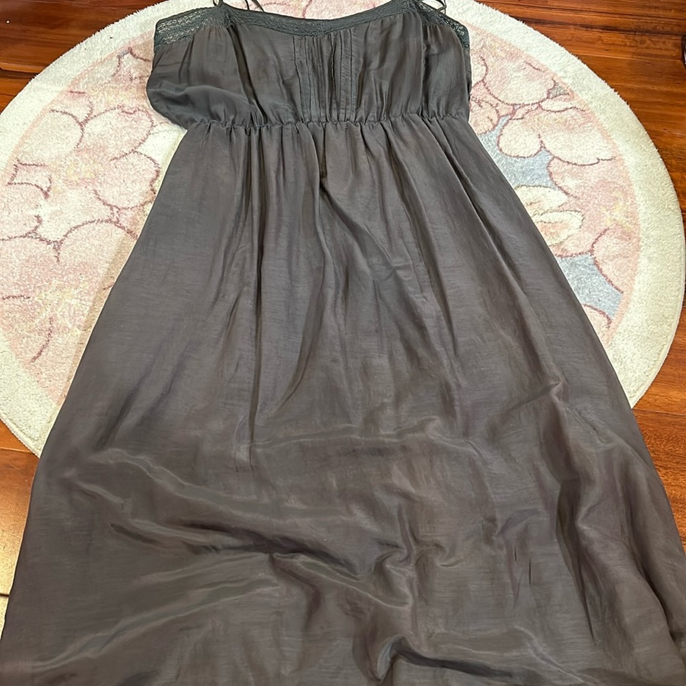 Long dark green Ella moss dress